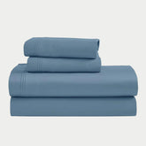 Egyptian Cotton Sateen Sheet Set 1500 Thread Count Medium Blue